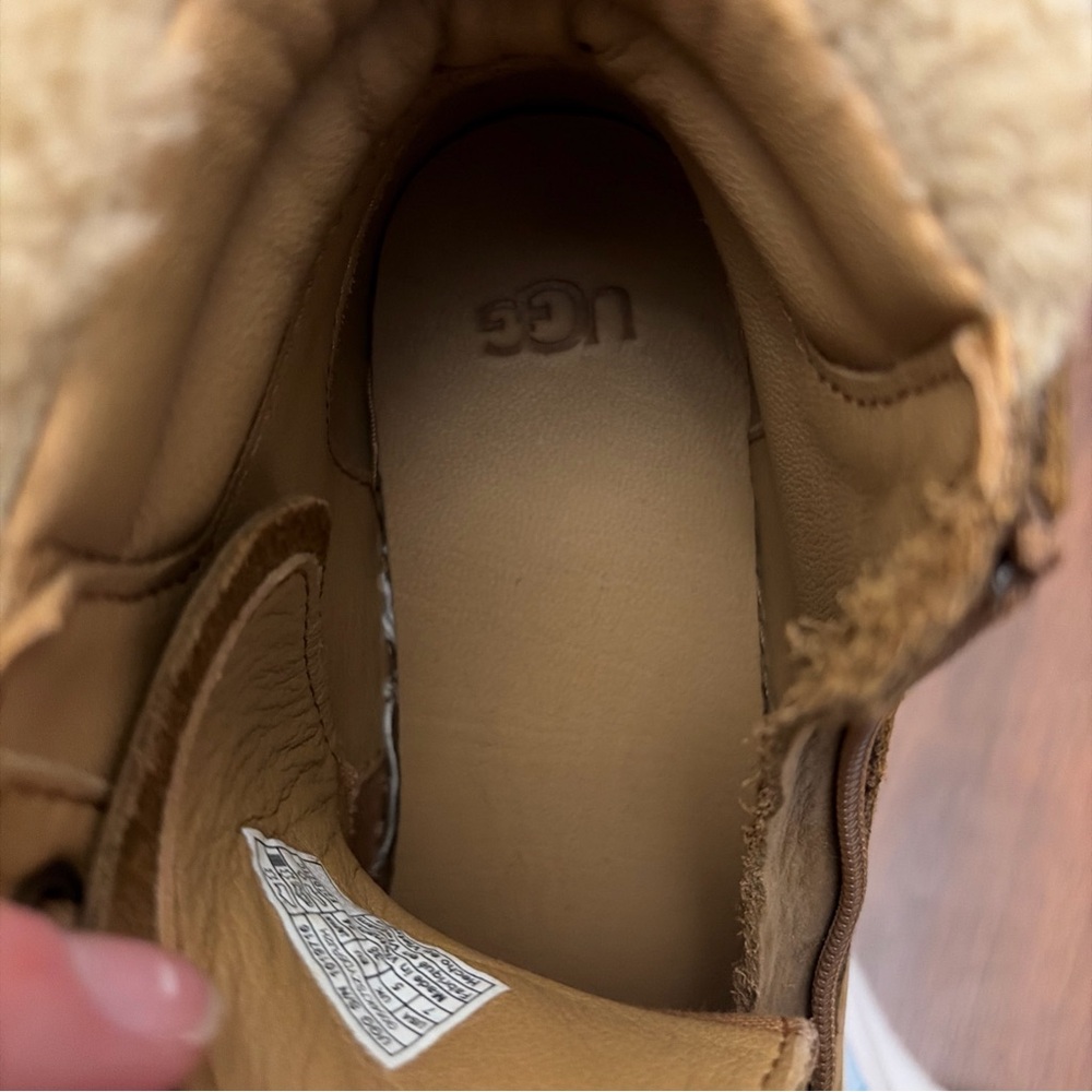 VGUC | UGG Women's Chestnut Leather High-Top Sneakers 1019716 - Picture 7 of 12